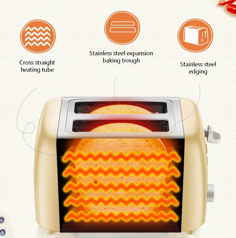 DMWD 2 ломтика электрический тостер для хлеба машина 6 передач Сэндвич Чайник тосты выпечки гриль печь С Пылезащитным покрытием для завтрака, для кухни