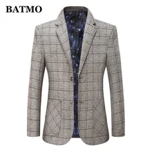 BATMO Новое поступление высококачественный Повседневный клетчатый мужской пиджак, мужские повседневные клетчатые куртки, 2001