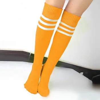

Men Women Unisex Striped Thigh High Stockings Football Socker Rugby Long Stocking For Women 2019