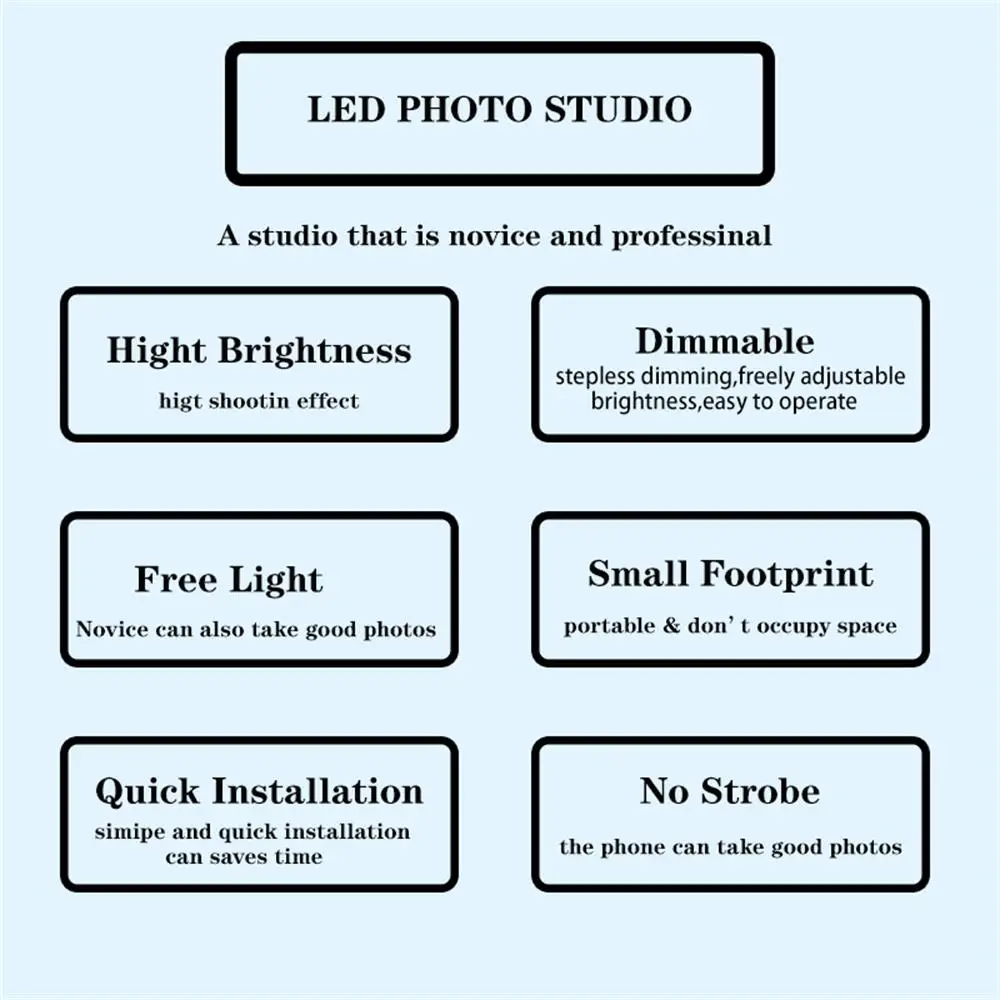 Yizhestudio 60 см светодиодный светильник, складной софтбокс для фотостудии, светильник-палатка с белым, желтым, черным фоном, аксессуары, коробка, светильник