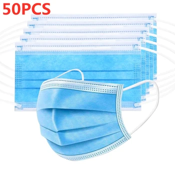 

50pcs/ package Disposable Mask 3-Layer Face Mask Adult Protective Mask 3-Layers Nonwoven Masks Disposable Dustproof