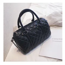 Стеганый сумки роскошь дизайнер бостонские сумки женщины bolsa feminina белый серый Серебряный черный рюкзак женщина с цепным ремешком