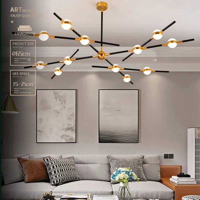 Современный минимализм, креативная черная подвесная люстра для гостиной, спальни, кухни, столовая коридор, украшение для квартиры, лампа