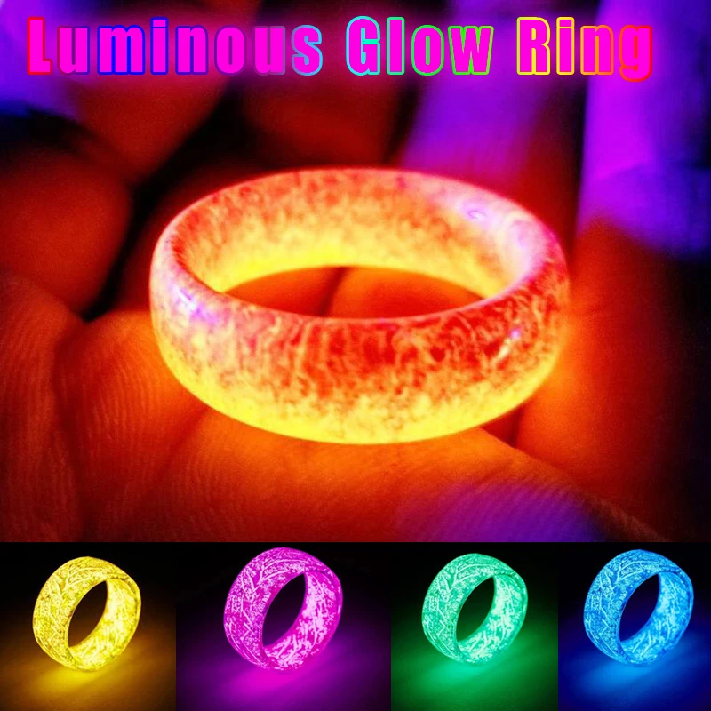 Luminous Glow Ring Glowing In The Dark Jewelry Unisex Decoration for Women Men d88 | Украшения и аксессуары