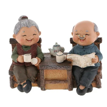 

Loving Elderly Resin Couple Figurine Ornament Home Handmade Furnishing Articles Decorations Kids Adult Wedding Engagement