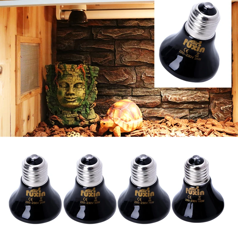 Calentador de luz infrarroja para mascotas, emisor de bombillas de calor de 25/50/75/100W para caja de reptiles, araña lagarto, suministros para mascotas, lámpara de calefacción para mascotas