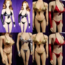 

1/6 Scale Women Soldier Swimsuit Solid Color Sexy Pu Bikini Swimming Fit 12‘’ Action Figure Doll Ph Tbl