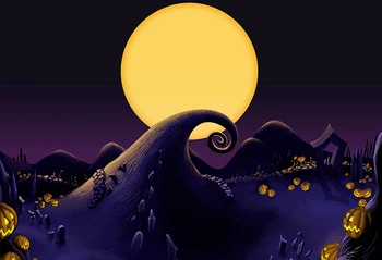 

Halloween Backdrop Party Photography Background HUAYI Machine Printing Kids Giant Moon Photo Booth W-4119