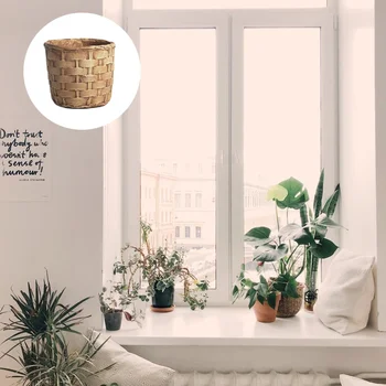

1Pc Creative Imitated Bamboo Weaving Cement Flowerpot Storage Basket (Khaki)