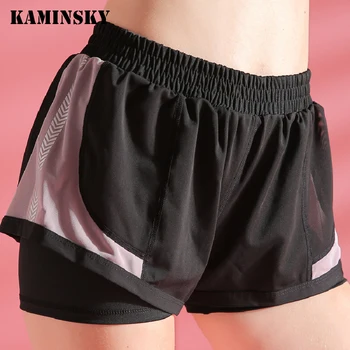 

Kaminsky Summer Women Running Sport Shorts Women Quick Dry Short Gym Loose Marathon Sport Shorts Breathable Elastic Waist Shorts