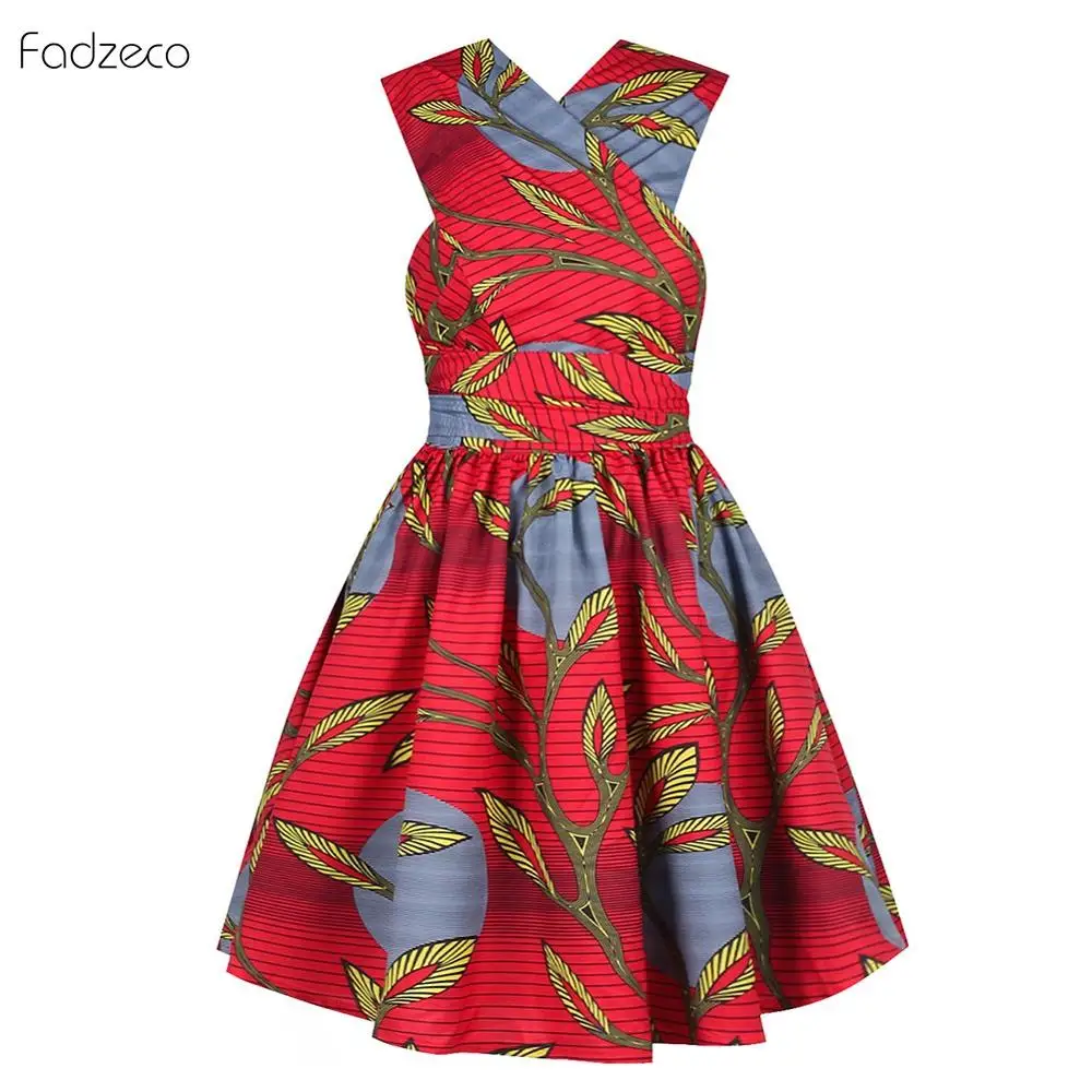 Fadzeco элегантные африканские стили одежды для женщин батик принт многоразовое платье Анкара Vestidos летнее Африканское платье узор - Цвет: M01