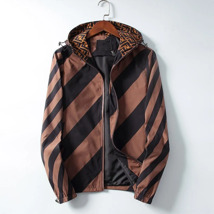 

New Fashion Print slim of men's jackets Autumn Striped Zipper Casual streetwear menscoats and jackets tops 111