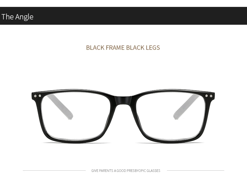 Brand Rectangular Hyperopia Reading Glasses Men Women Presbyopia Black Card Reader Glasses Glasses 1.0 1.5 2.0 2.5 3.0 3.5 4.0