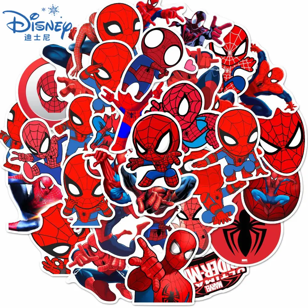 10/35 Uds Disney Spiderman increíble pegatinas divertido los Vengadores Skateboard guitarra portátil de dibujos animados de equipaje impermeable pegatinas de juguete para niños