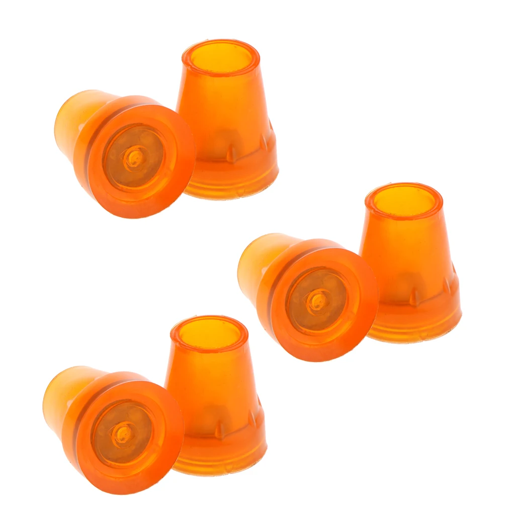 6pcs Orange High Quality Rubber Tip for Adult Elderly Foldable Cane Walking Stick Crutch Chair 7/8 Inches 22mm