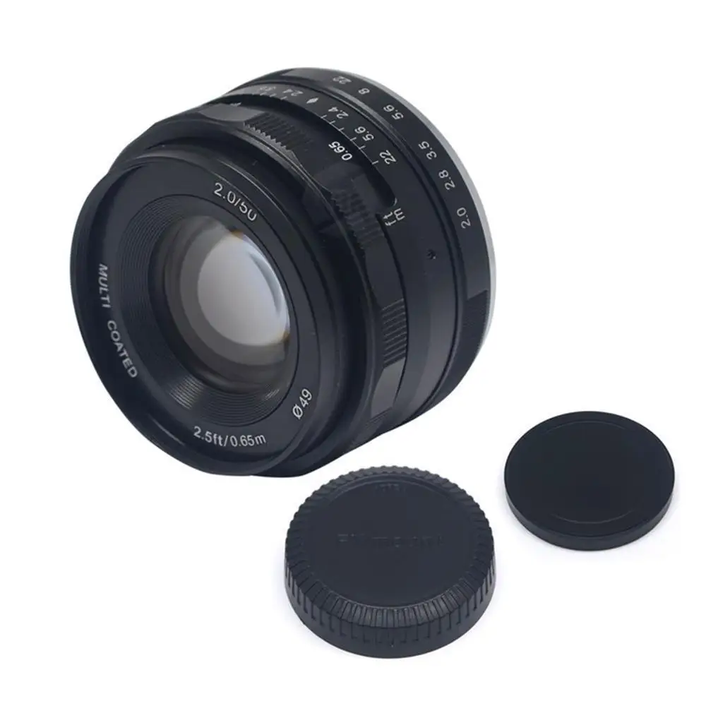 

Meike 50mm F2.0 Large Aperture Manual Focus Lens APS-C for Canon EF-M /for Sony E-mount A6000 A6300 A6500 A7 A7II M6 M50 M100