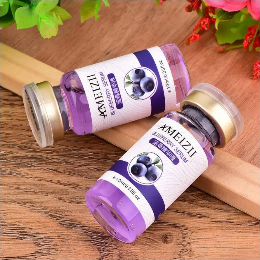 New 10ML Blueberry Essence Lasting Moisturizing Facial Serum Pure Hyaluronic Acid Whitening Repair Firming Skin Serum 5