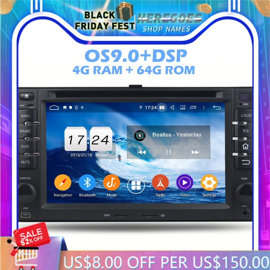 

IPS Android 10,0 64 ГБ + 4 Гб 8 ядер автомобильный DVD-плеер GPS RDS радио Wifi Bluetooth для Kia CEED Sorento Sedona OptimaRio Carens Rondo