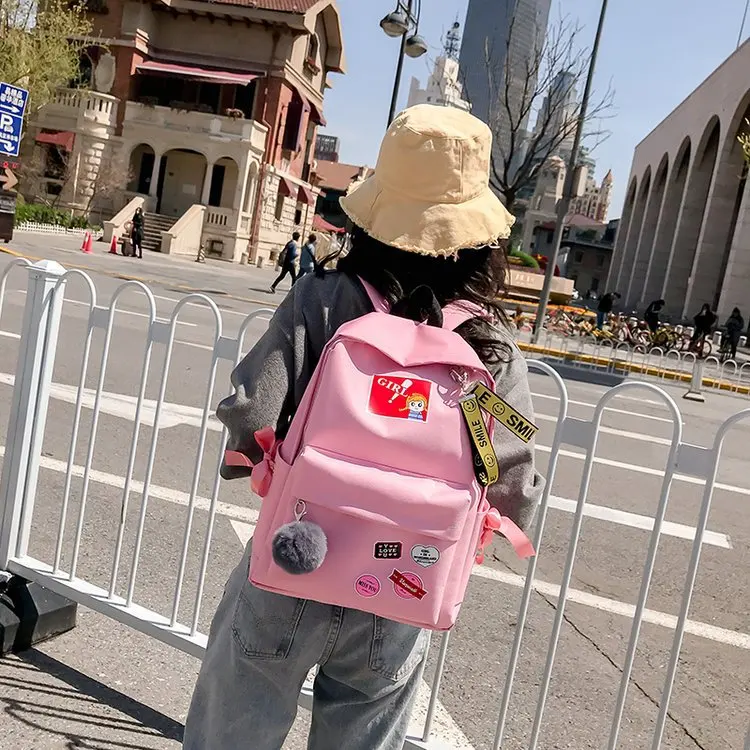 

2019 Casual canvas Backpack Women Black Waterproof Nylon School Bags for Teenage Girls High Quality Fashion Travel Tote Packbag