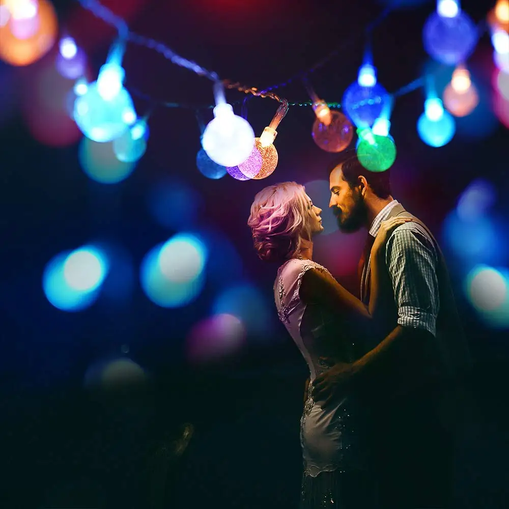 Crystal Ball LED String Lights Garland Balls Party Lighting Christmas Tree Lamp Outdoor Decoration Wedding Patio Holiday Bedroom
