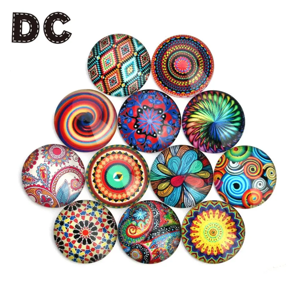 20pcs/lot Handmate Mixed Ethnic Boho 3D Domes Cabochon 10/12/14/18/20/25mm Grass Cabochon For DIY Rings Necklaces Jewelry Making