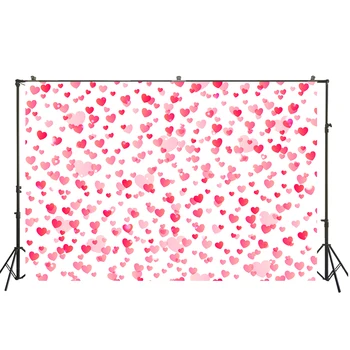 

HuaYi wonderful pink hearts decoration white background photography for newborn photoshoot photography backdrops W-3838