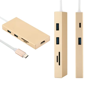 

New Multi-function 4K Ultra HD Video Output 3 Ports USB 3.0 HUB Type-C To HDMI TF SD Card Reader For Macbook Pro PC DOM6