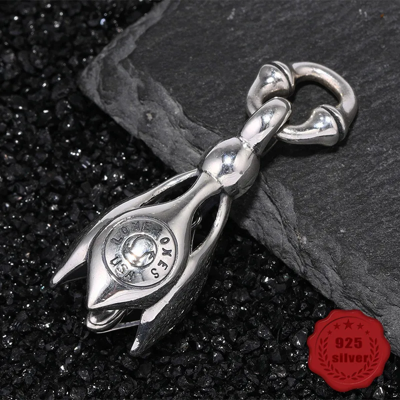 

100% 925 sterling silver pendant fashion personality wild retro simple style flower bud bell shape send lover gift 2019 new hot