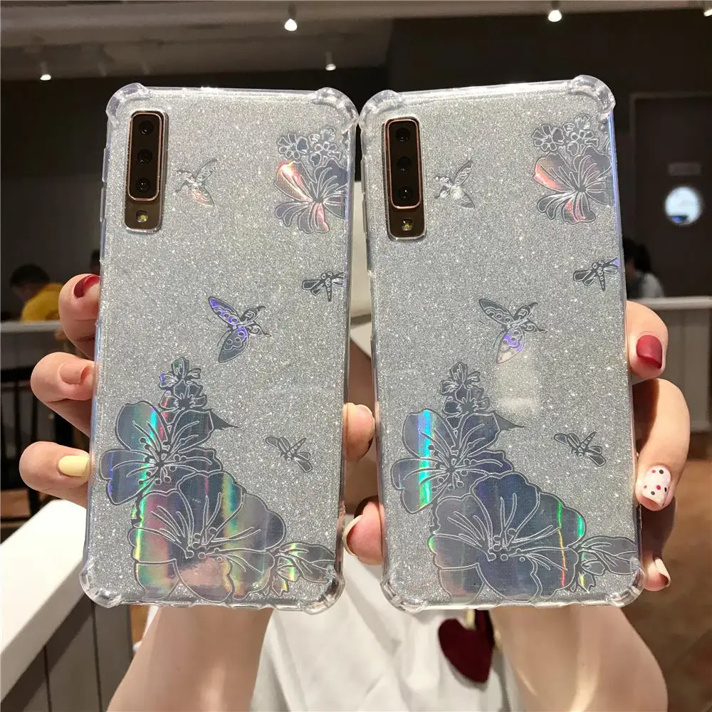 Броня Buterfly розовый цветок блестящий чехол для huawei P30 Pro P20 P10 P9 Lite 2016 мягкий