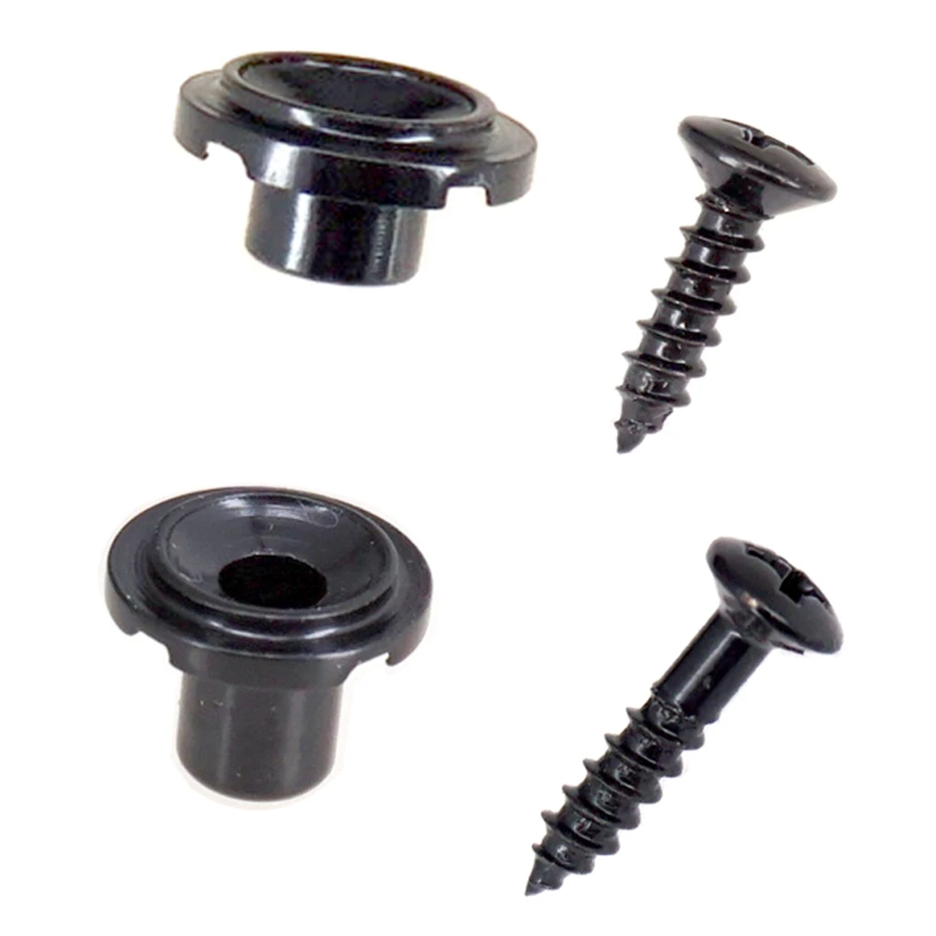 Round String Tree Retainer&Screws Set for Fender ST Guitar Black+Silver