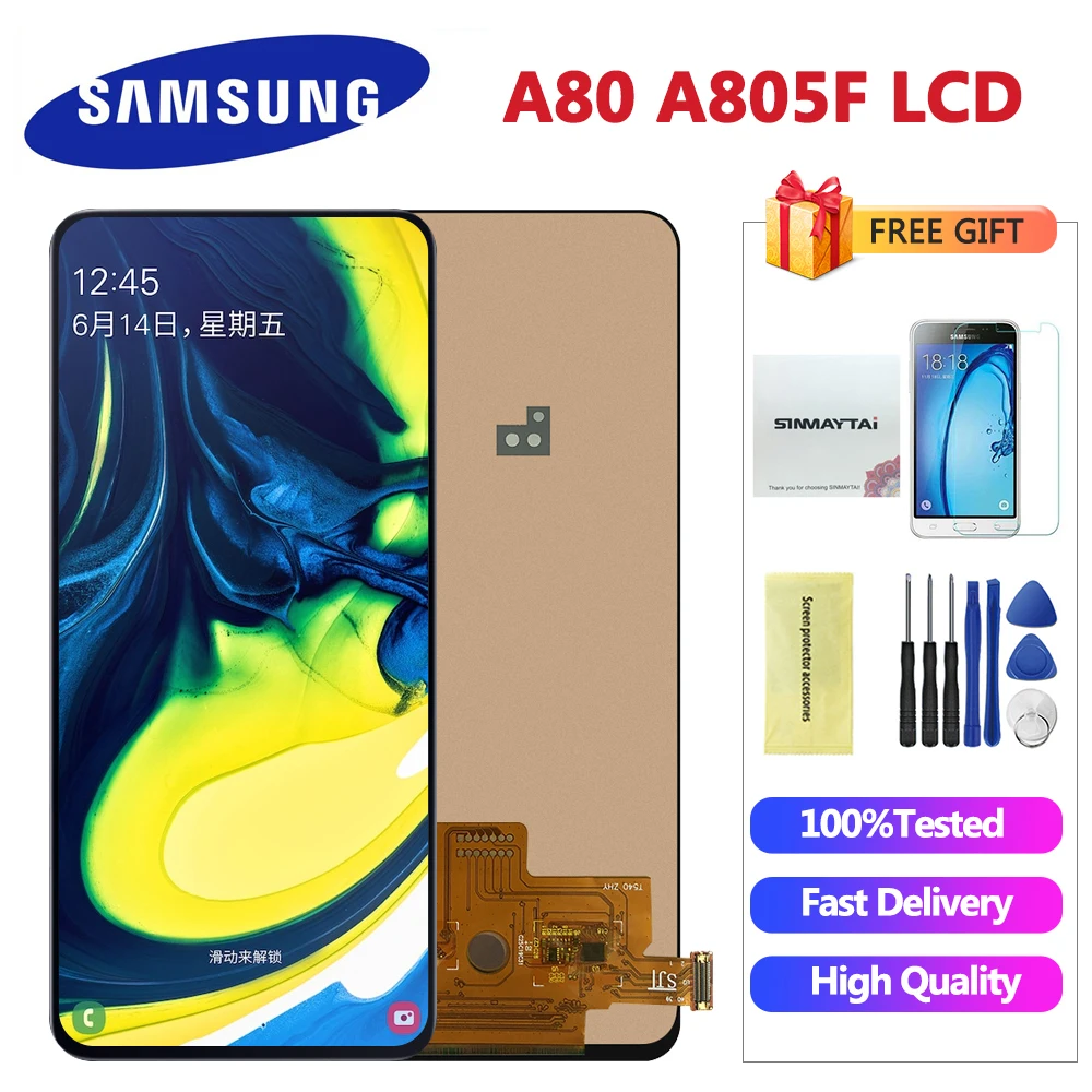 Сменный ЖК-дисплей 6 7 дюйма для Samsung Galaxy A80 A805 A805F/DS с сенсорным экраном и