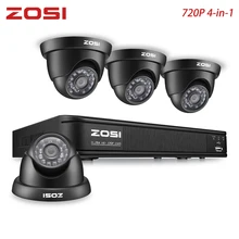 ZOSI 8CH CCTV система 8CH сеть TVI DVR 4 шт. 1280TVL ИК Всепогодная система камер домашней безопасности наблюдения DVR комплект