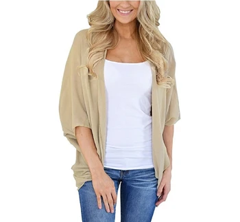 

Women Casual Jacket 2019 Autumn New Bat Sleeve Solid Color Cardigan
