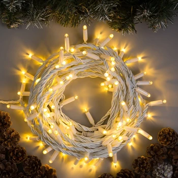 

Garland "Thread" 10 m, IP65, white thread, 100 LED, warm white glow, 220 V