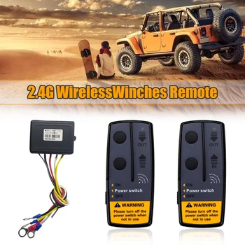 

2.4G 12V 50M Digital Wireless Winches Remote Control Recovery Kit For Jeep SUV