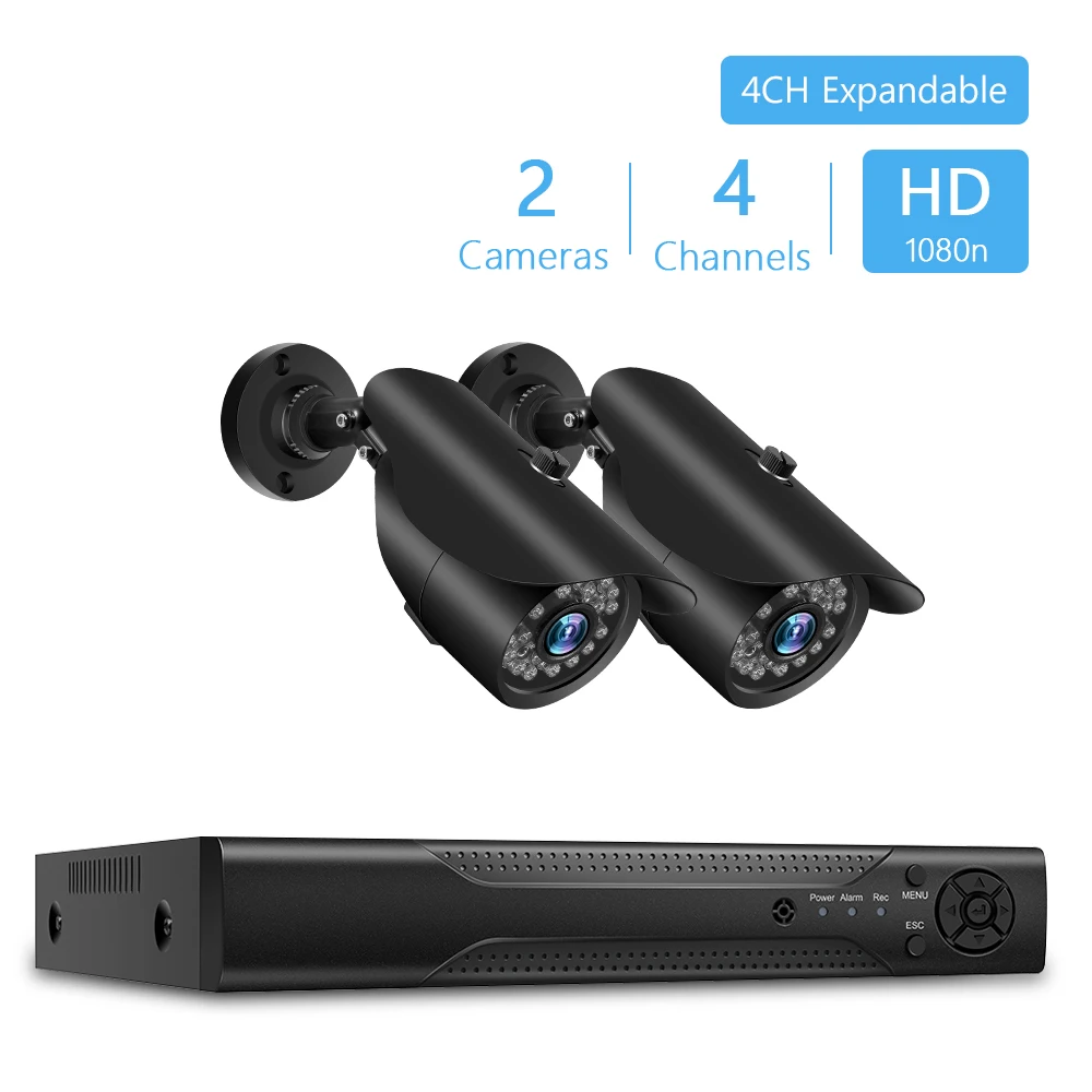 NVR 4CH 1080P видеорегистратор для домашнего видеонаблюдения 2 шт. CCTV камера безопасности Беспроводная система видеонаблюдения комплект для улицы