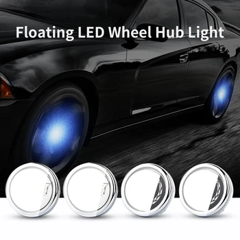 

4pcs Hub Light Car Wheel Caps Light Center Cover Lighting Cap Floating Illumination LED bulb auto car styling For Cadillac 66mm