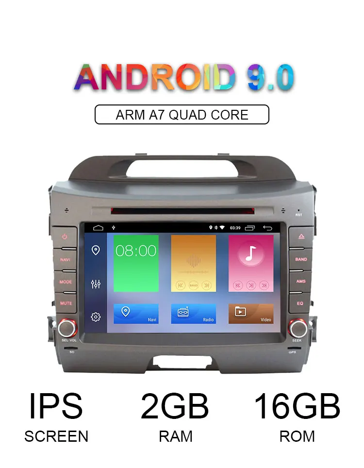 Excellent LJHANG Car DVD Multimedia Player Android 9.0 For Kia sportage 2010 2011 2012 2013 2014 2015 GPS WIFI 2 Din Car Radio Stereo Auto 1