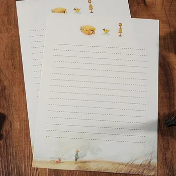 

Cartoon Fairy Tales The Little Prince Story & Retro Four Season Plants Flowers Painting Letter Paper Writing Paper Stationery