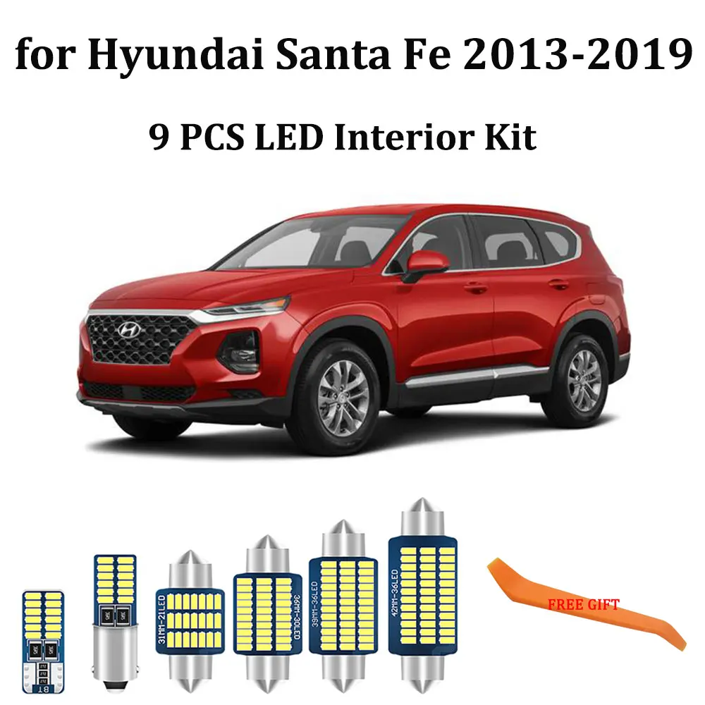11 шт. белые светодиодные с CANBUS салона комплект ламп для hyundai Santa Fe санта фе 2013 2016 2017