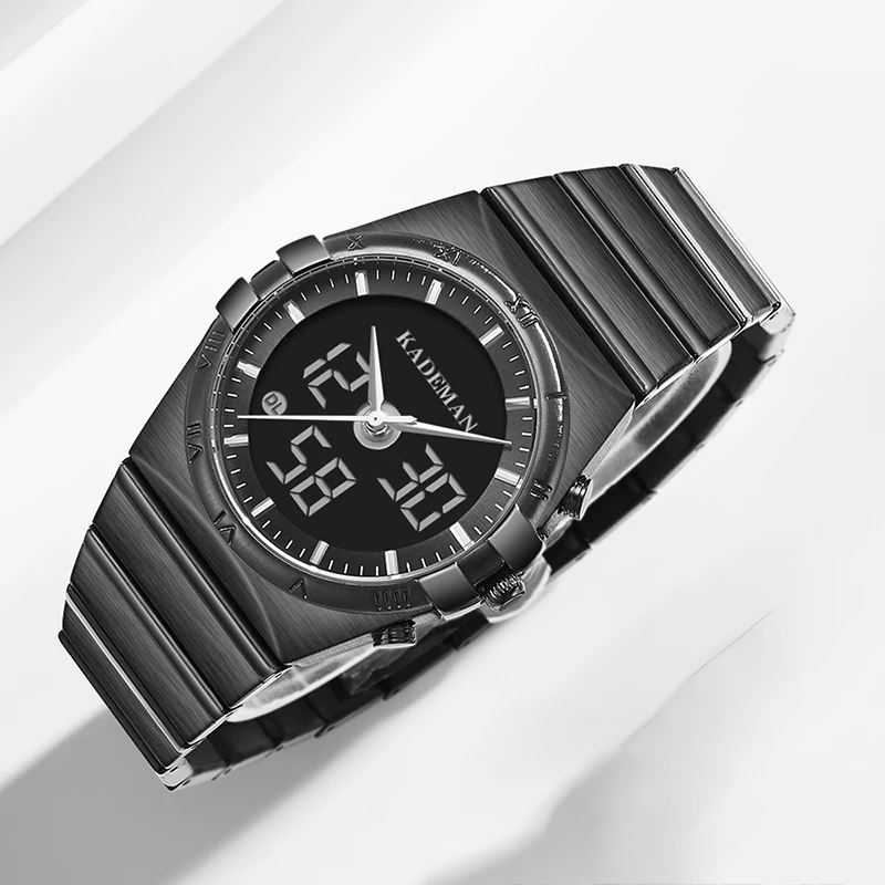 KADEMAN Luxury Brand Mens Watches Business Male Wrist Waterproof Fashion Sport LED Digital Quartz Casual Clock Relogio Masculino