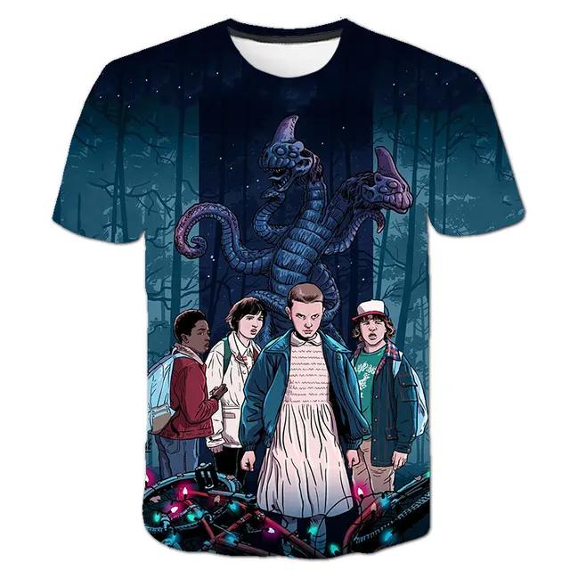 Stranger Things season 3 T Shirt Girl Upside Down Tshirt Eleven Girls Graphic Grunge T-shirt Teen Tee Shirts Children Clothing s1386