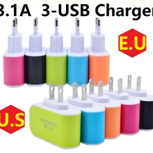 50 шт./партия, настенная зарядная станция с вилкой EU US, 3 порта, usb-зарядное устройство для путешествий, зарядное устройство переменного тока, адаптер s для huawei Xiaomi iPhone