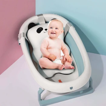 

Cartoon Portable Newborn Shower Bathtub Mat Baby Non-Slip Bath Tub Safety Security Bath Air Cushion Foldable Soft Pillow Seat