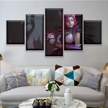 

5 Panel LOL Xayah Game Canvas Printed Painting For Living Room Wall Art Decor Picture Artworks Poster