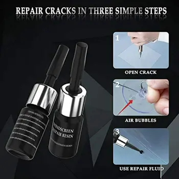 

2 PCS Repair fluid kit Automotive Nano Windshield Crack Gift 60 to 90 ℉