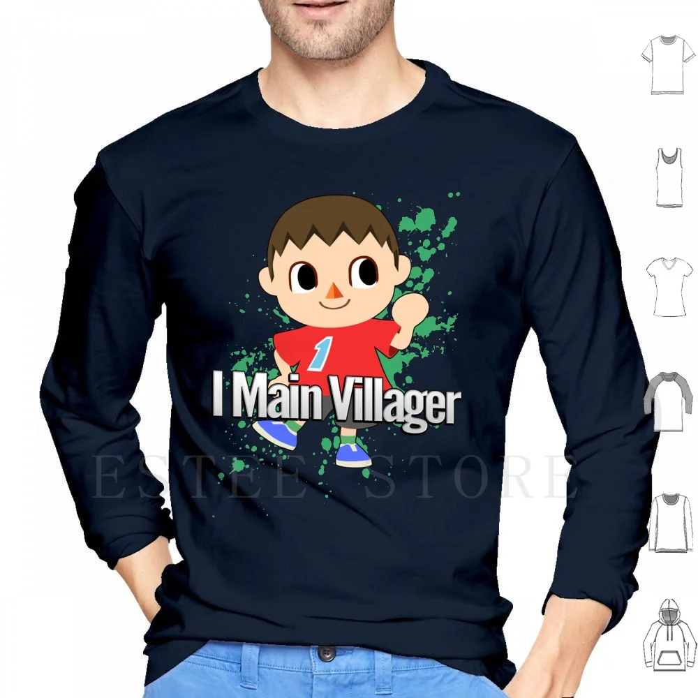 I Main Villager-Super Smash Bros. Felpe Con Cappuccio Super Smash Bros Per Wii U Ssb Melee 3Ds Wii U Link Megaman Rockman