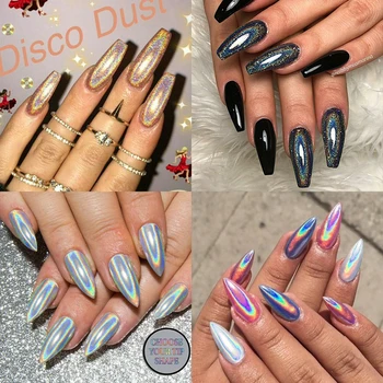 

Holographics Laser Glitter Powder Nail Art Pigment Shining Gradient Dipping Sequins Mirror Chrome Spangle Nail Polish Dust 1 Box