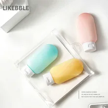 3 Шт Красочная портативная дорожная бутылка-дозатор для лосьона, наборы для ванной, лосьон, шампунь, крем, гель, косметические контейнеры 60 мл