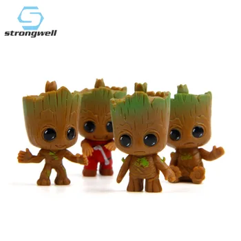 

Strongwell Baby Groot Model Tree Man Doll Marvel Guardians Groot The Galaxy Avengers Cake Decoration Figurine Kids Toy Cartoon